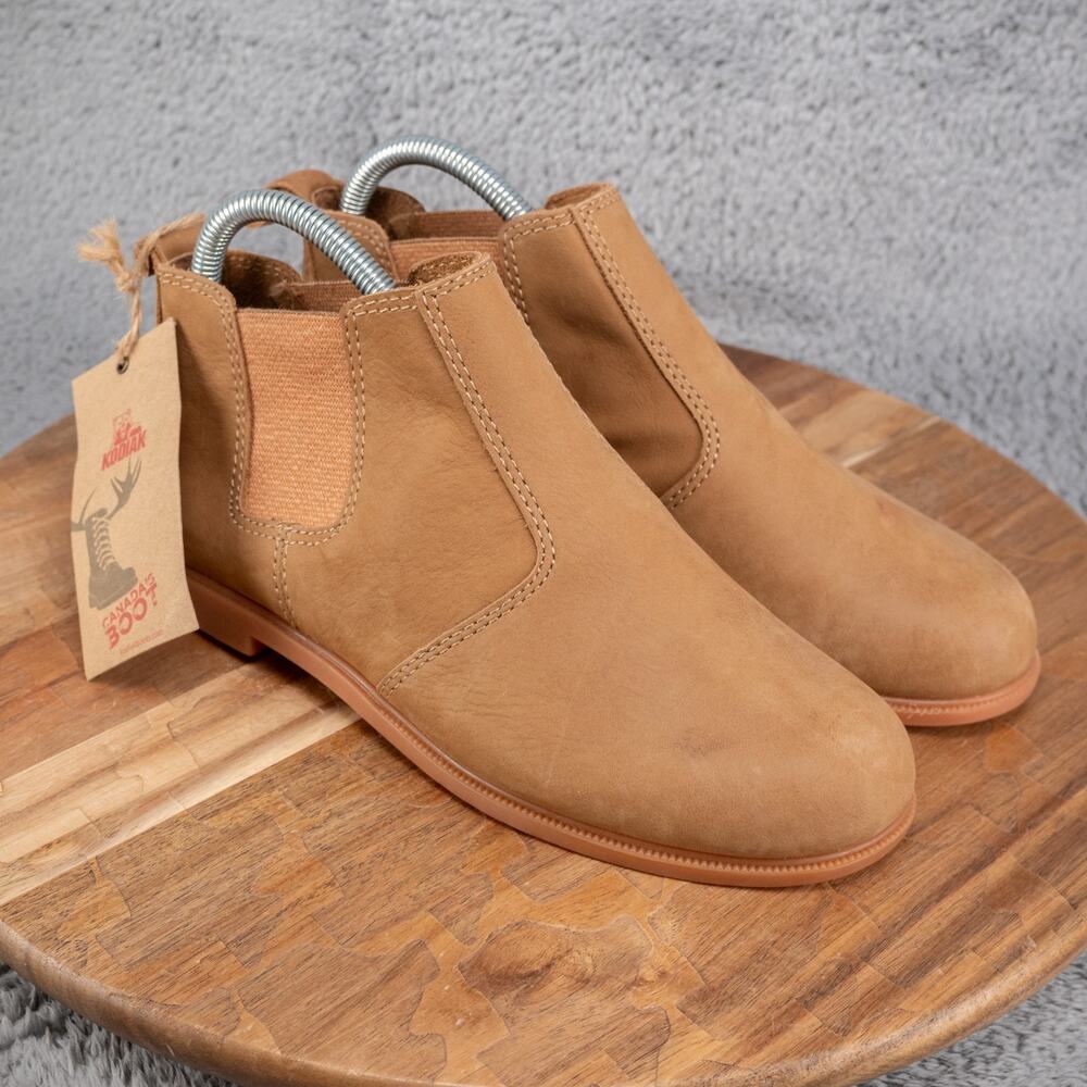 NWT‎ KODIAK CANADA LOW RIDER TAN CARAMEL BROWN SUEDE CHELSEA ANKLE BOOTS 7